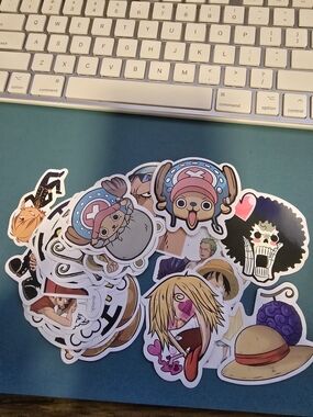 20 PC One Piece Character Sticker Lot - Colorful Anime Decals